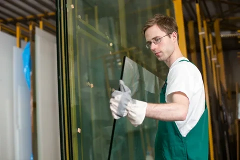 Équipe de vitriers experts DF PRO intervenant pour une installation de miroir sur mesure à Uccle.